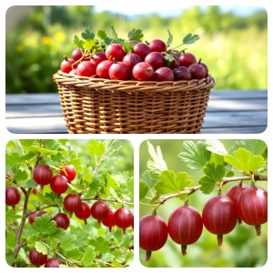 AGREST krzak duży czerwony obficie owocuje - sadzonki 30 / 40 cm