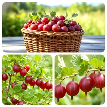 AGREST krzak duży czerwony obficie owocuje - sadzonki 30 / 40 cm